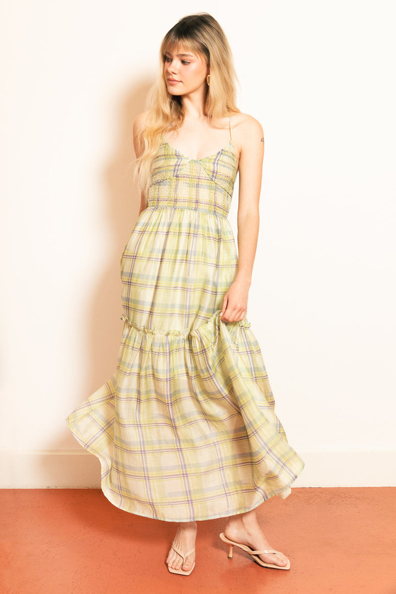 maxine picnic midi dress Maxine Plaid Dress – Beehive